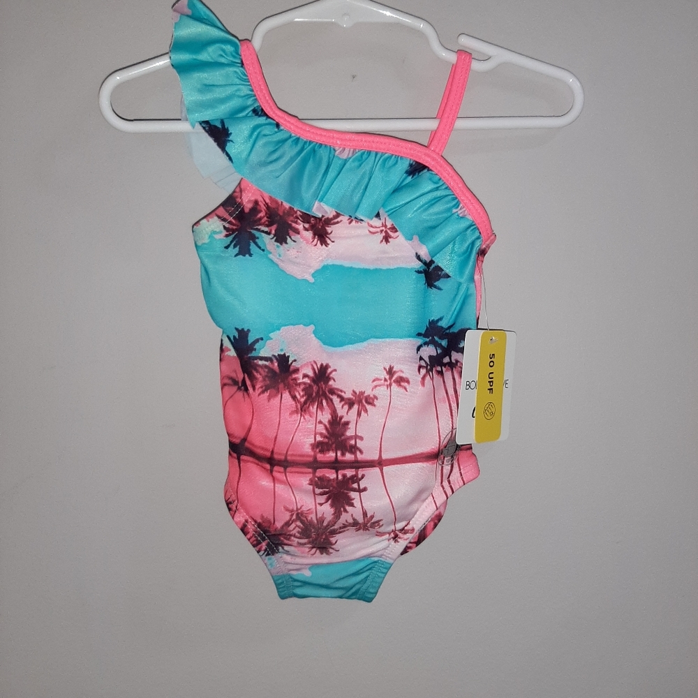 🆕️ Toddler Girls Tropical Print One Pc Swimsuit